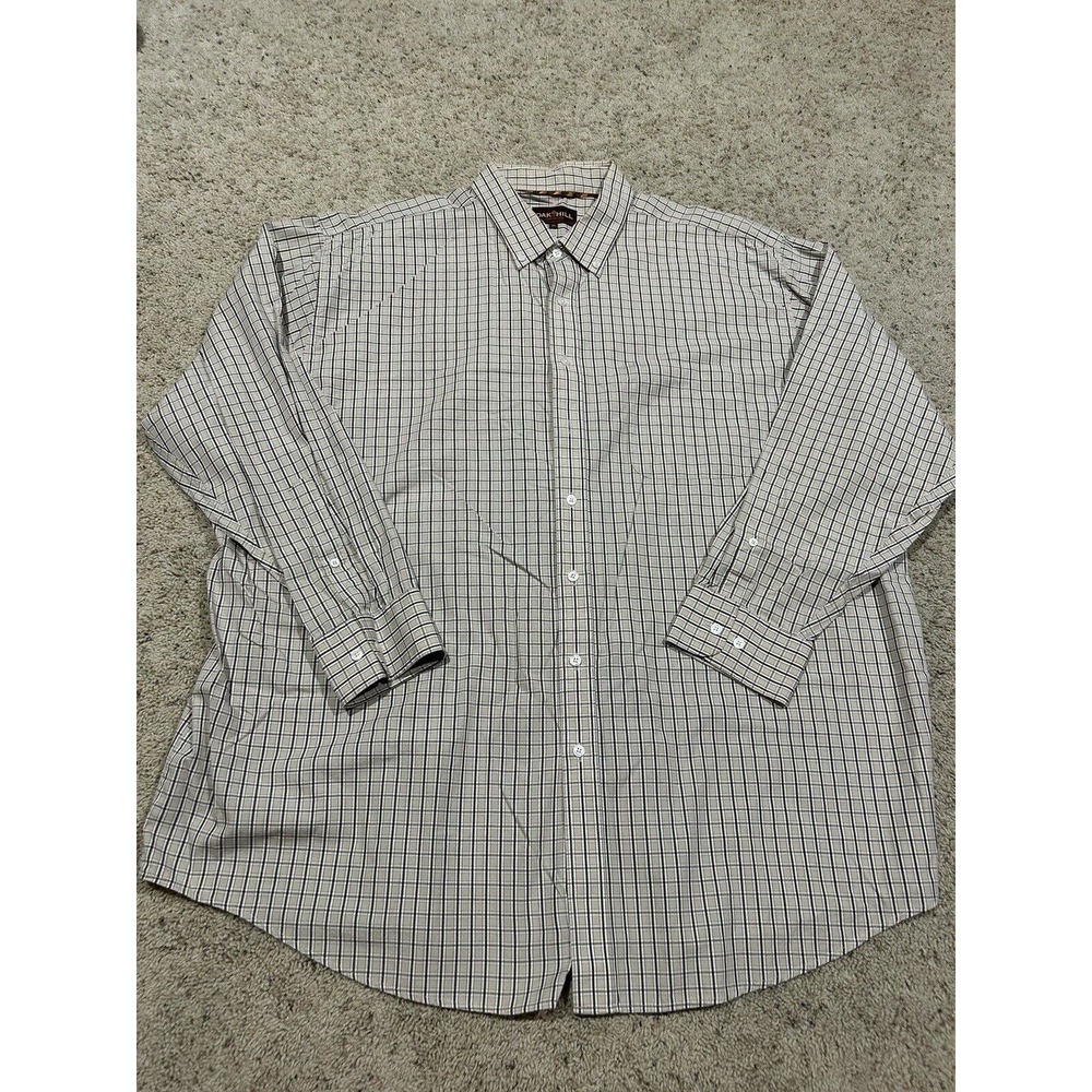 OAK HILL 3X Mens Cotton long sleeve Button Down shirt Plaid Check F23